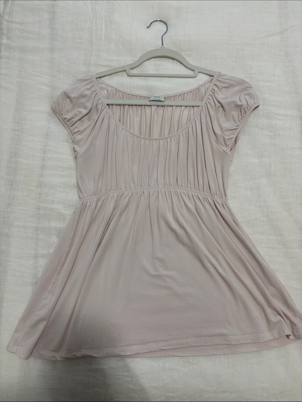 Women’s Scoop Neck babydoll Top in Soft Blush